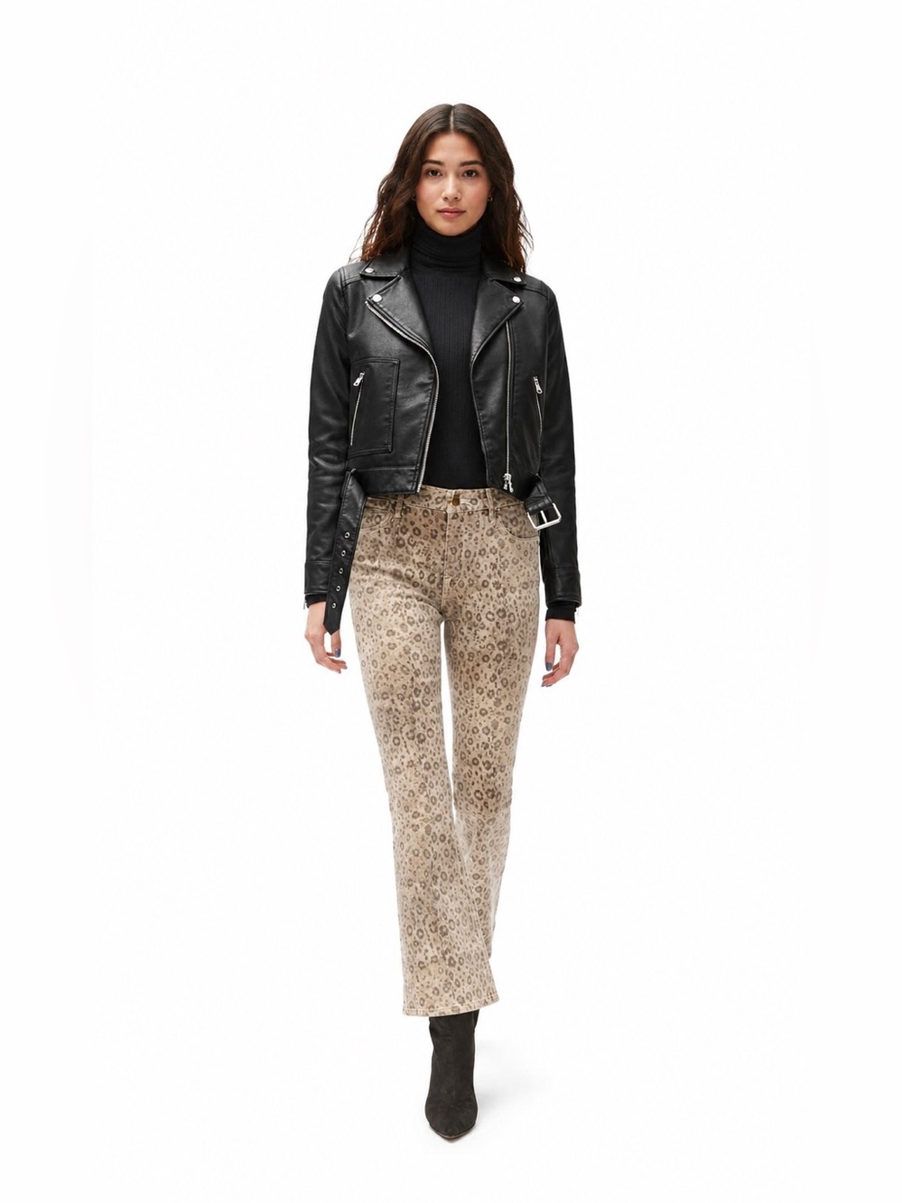 FRAME Le Crop Mini Boot Snake Print High Waist Jeans Size 29